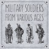 Soldati militari dalle varie età illustrazione di stock Soldati militari dalle varie età illustrazione di stock