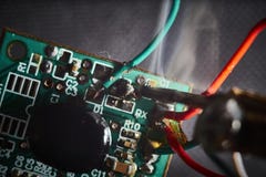 Soldering electronics stock image Soldering electronics stock image