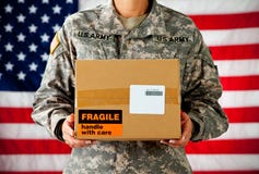 Soldier: Box From Home stock photography Soldier: Box From Home stock photography