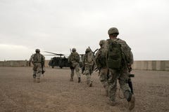 Soldiers in Helicopter in Iraq