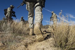 Soldiers Walking In Desert Stock Photography Soldiers Walking In Desert Stock Photography