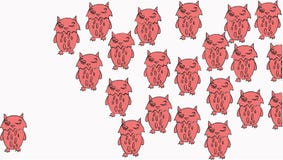 Soledad entre el fondo blanco rosado del arte de los búhos infantil ilustración del vector Soledad entre el fondo blanco rosado del arte de los búhos infantil ilustración del vector