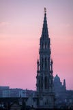 Solnedgång i Bryssel, Belgien arkivfoton Solnedgång i Bryssel, Belgien arkivfoton