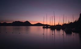Soluppgång på Lago Maggiore - Italien arkivfoto Soluppgång på Lago Maggiore - Italien arkivfoto