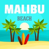 Soluppgång på malibu strandbakgrund, lägenhetstil stock illustrationer Soluppgång på malibu strandbakgrund, lägenhetstil stock illustrationer