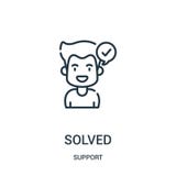solved icon vector from support collection. Thin line solved outline icon vector illustration. Linear symbol for use on web and vector illustration solved icon vector from support collection. Thin line solved outline icon vector illustration. Linear symbol for use on web and vector illustration