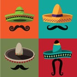 Sombreiro de Cinco De Mayo e cartaz do bigode ilustração do vetor Sombreiro de Cinco De Mayo e cartaz do bigode ilustração do vetor