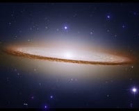 Sombrero galaxy in deep space