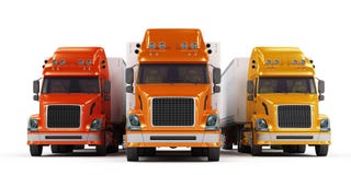 Some Trucks Presentation Isolated On White Royalty Free Stock Image