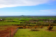 Somerset Countryside View Towards Brent Knoll Near Weston-super-Mare In HDR Royalty Free Stock Photos