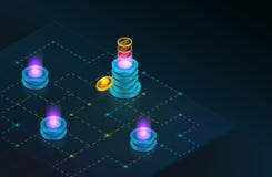 Sometric Cryptocurrency και έννοια Blockchain Αγρόκτημα για τη μεταλλεία bitcoins απεικόνιση αποθεμάτων Sometric Cryptocurrency και έννοια Blockchain Αγρόκτημα για τη μεταλλεία bitcoins απεικόνιση αποθεμάτων
