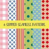 6 sommarmodeller royaltyfri illustrationer 6 sommarmodeller royaltyfri illustrationer