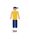 Sonen familjsymbol kan användas för rengöringsduken, logoen, den mobila appen, UI, UX vektor illustrationer Sonen familjsymbol kan användas för rengöringsduken, logoen, den mobila appen, UI, UX vektor illustrationer