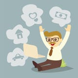 Sonhando o homem ao trabalhar ilustração royalty free Sonhando o homem ao trabalhar ilustração royalty free