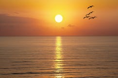 Sonnenaufgang-Sonnenuntergang Sun-Ozean stockfotografie Sonnenaufgang-Sonnenuntergang Sun-Ozean stockfotografie