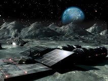 Sonnenenergie auf dem Mond lizenzfreie abbildung Sonnenenergie auf dem Mond lizenzfreie abbildung