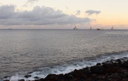 Sonnenuntergang in der Bucht von Gran Canaria stockfotos Sonnenuntergang in der Bucht von Gran Canaria stockfotos