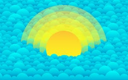 Sonnenuntergang im Meer oder in den Wolken Abstraktes Vektorbild stock abbildung Sonnenuntergang im Meer oder in den Wolken Abstraktes Vektorbild stock abbildung