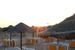 Sonnenuntergang am Strand stockfotografie Sonnenuntergang am Strand stockfotografie