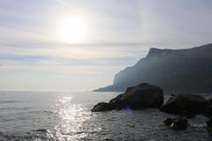 Sonnenuntergang über der Seesommerreise, zum von Krim zu wärmen stockfoto Sonnenuntergang über der Seesommerreise, zum von Krim zu wärmen stockfoto