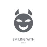 Sonrisa con el icono del emoji de los cuernos libre illustration Sonrisa con el icono del emoji de los cuernos libre illustration