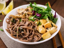 Sopa de fideos del Miso y del soba imagenes de archivo Sopa de fideos del Miso y del soba imagenes de archivo