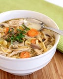 Sopa de fideos del pollo Foto de archivo Sopa de fideos del pollo Foto de archivo