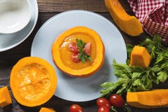 Sopa de la calabaza foto de archivo libre de regalías Sopa de la calabaza foto de archivo libre de regalías