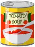 A sopa do tomate pode dentro ilustração royalty free A sopa do tomate pode dentro ilustração royalty free