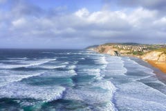 Sopelana coastline with waves. Sopelana coastline with some waves stock photos Sopelana coastline with waves. Sopelana coastline with some waves stock photos