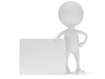 soporte del hombre blanco 3d con el tablero blanco en blanco. ilustración del vector soporte del hombre blanco 3d con el tablero blanco en blanco. ilustración del vector