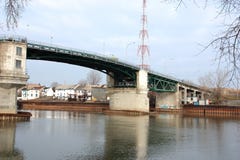 Sorel-Tracy bridge. Vieux pont Sorel-Tracy QC old bridge royalty free stock photography Sorel-Tracy bridge. Vieux pont Sorel-Tracy QC old bridge royalty free stock photography