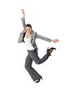 Sorridere di salto della donna elegante fotografia stock Sorridere di salto della donna elegante fotografia stock