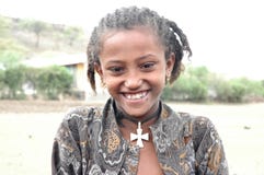 Sorriso etíope novo da menina foto de stock Sorriso etíope novo da menina foto de stock