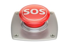 sos button red rendering 3d text inscription keyboard concept