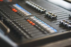 Sound equipment, large mixing console for sound producer. royalty free stock photos Sound equipment, large mixing console for sound producer. royalty free stock photos