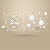 Sous-vêtements, icône de bikini sur un fond brun avec le style élégant et conception moderne infographic illustration de vecteur Sous-vêtements, icône de bikini sur un fond brun avec le style élégant et conception moderne infographic illustration de vecteur