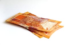South African money, two hundred rand notes