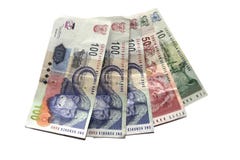 South AFrican Money on white