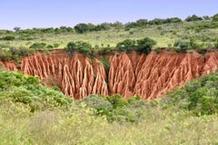 Vertical South African red soil erosion