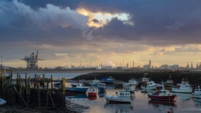 South Gare dock at sunset royalty free stock photography South Gare dock at sunset royalty free stock photography