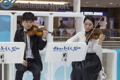 South Korea, Incheon International Airport. Concert of classical royalty free stock images South Korea, Incheon International Airport. Concert of classical royalty free stock images