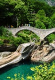 Old stone bridge over verzasca valley river in Ticino stock photo Old stone bridge over verzasca valley river in Ticino stock photo
