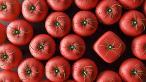 Soyez un concept différent, les tomates de cube, 3d rendent illustration stock Soyez un concept différent, les tomates de cube, 3d rendent illustration stock
