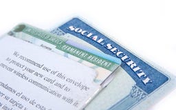 Sozialversicherung und Green Card der Vereinigten Staaten von Amerika stockfoto Sozialversicherung und Green Card der Vereinigten Staaten von Amerika stockfoto