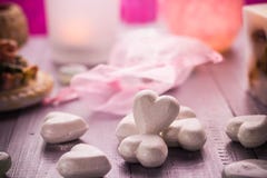 Spa composition Valentines Day heart love body health stock image Spa composition Valentines Day heart love body health stock image