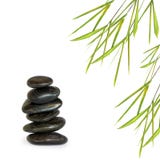 Spa Stones And Bamboo Leaf Grass Stock Photography Spa Stones And Bamboo Leaf Grass Stock Photography