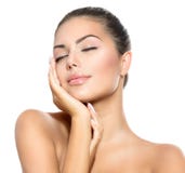 Spa Woman Touching her Face royalty free stock image Spa Woman Touching her Face royalty free stock image
