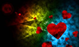 Space Lighting With Heart Abstract Background. Royalty Free Stock Photos