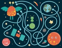 Space maze for children. stock illustration Space maze for children. stock illustration